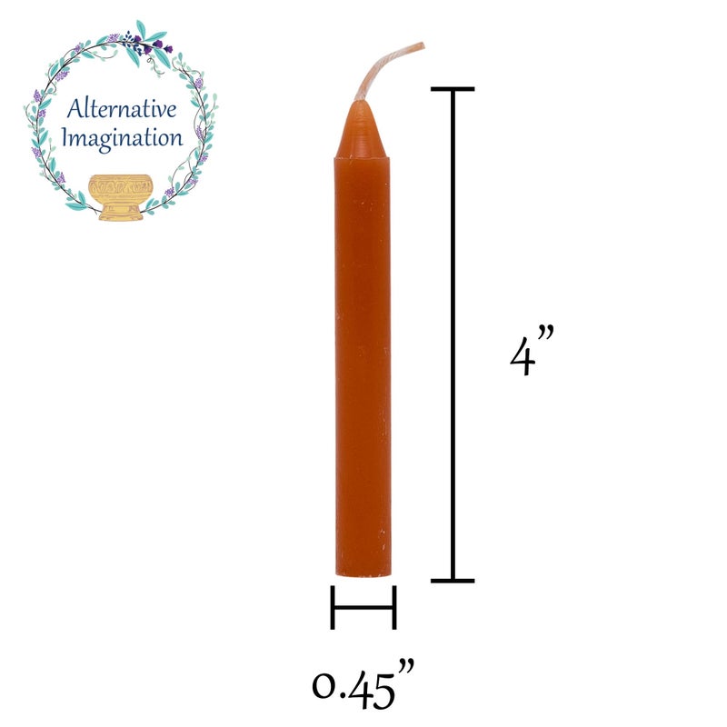 Alternative Imagination Brown Chime Candles - 20 Pack of Unscented 4 Inch Mini Taper Candles - Dripless Long Burning Ritual Candles for Meditation, Spell Work, Birthdays, Ceremonies & Home Decor - Image 3